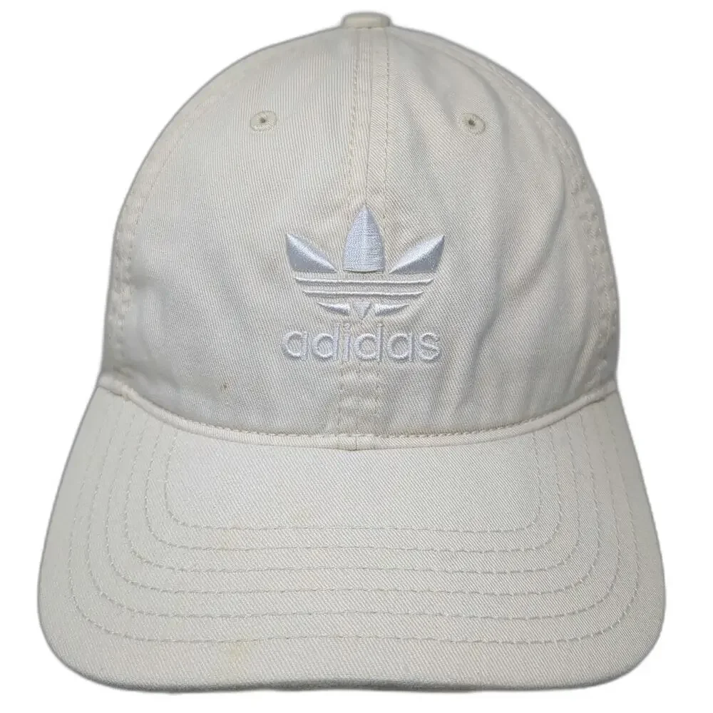 Adidas Baseball Cap Beige One Size Trefoil Logo Slideback Gray Undervisor Hat